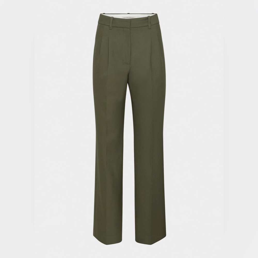 Dark Olive Wide Leg High Ride Pants